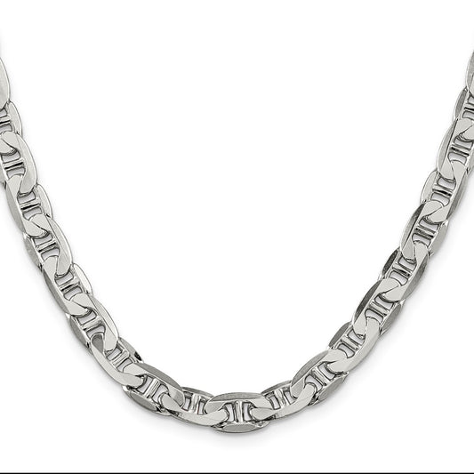 Exclusive 7mm Flat Anchor Chain in Sterling Silver - Stylish & Affordable Jewelry