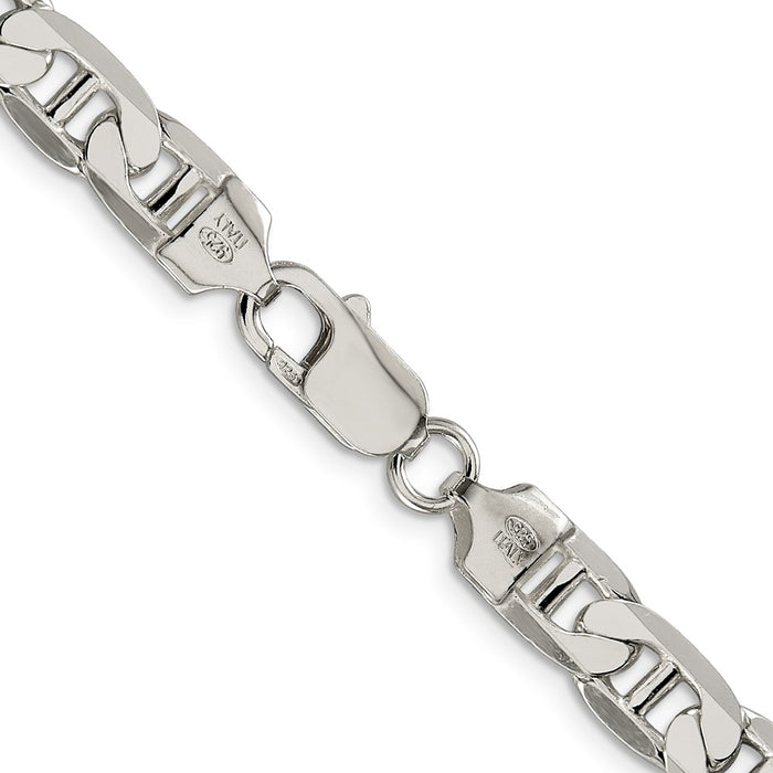 High-Quality 7mm Flat Anchor Chain in Sterling Silver - Stylish & Affordable!-3
