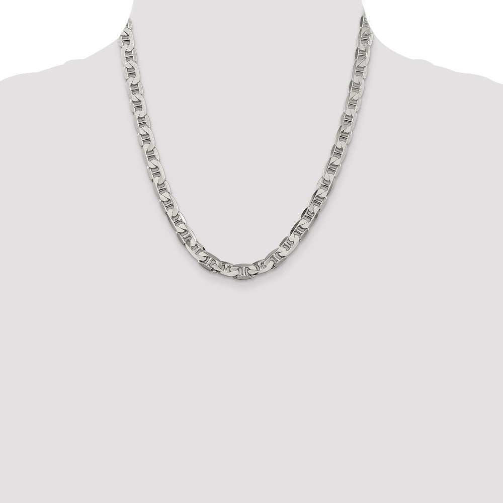 Exclusive 7mm Flat Anchor Chain in Sterling Silver - Stylish & Affordable Jewelry