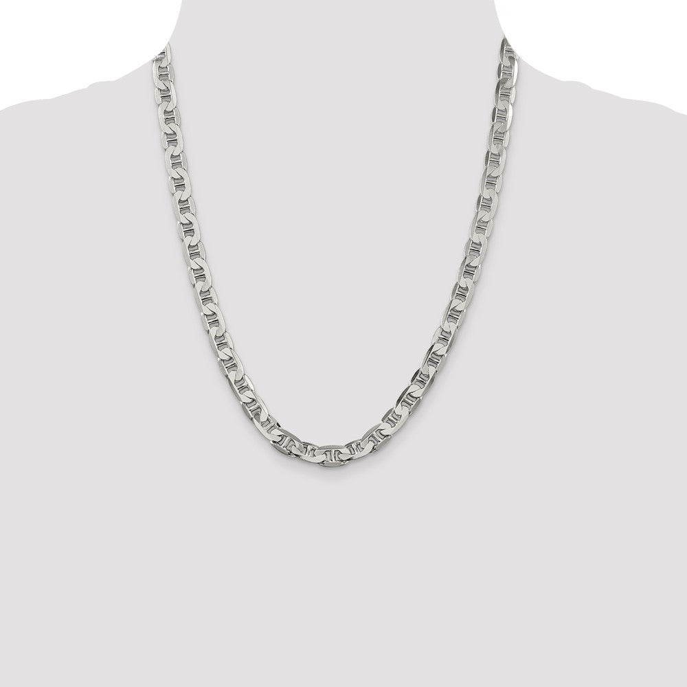 Buy Stylish 7mm Flat Anchor Chain in Sterling Silver - Luxury Value Jewelry