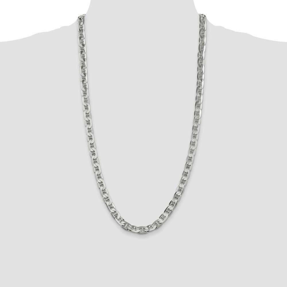 Buy Stylish 7mm Flat Anchor Chain in Sterling Silver - High-Quality Value!