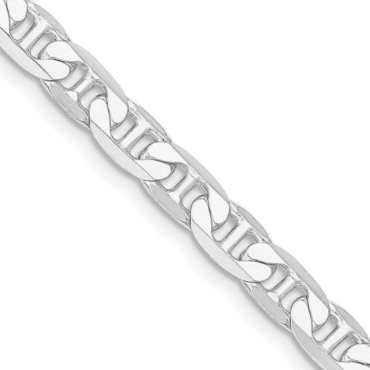 Buy Stylish Rhodium-Plated Sterling Silver 7mm Flat Anchor Chain - Affordable Luxury