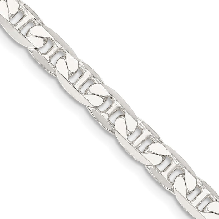 High-Quality 7mm Flat Anchor Chain in Sterling Silver | Affordable Luxury-1
