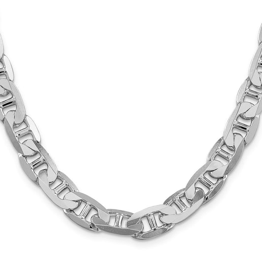 Buy Stylish Rhodium-Plated Sterling Silver 9.5mm Flat Anchor Chain - Affordable Luxury