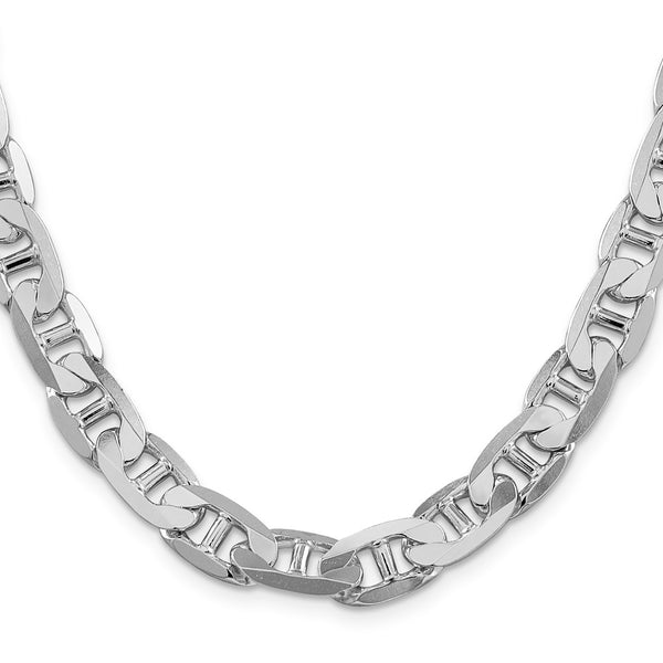 Rhodium-Plated Sterling Silver 9.5mm Flat Anchor Chain - Style GR1-1030414