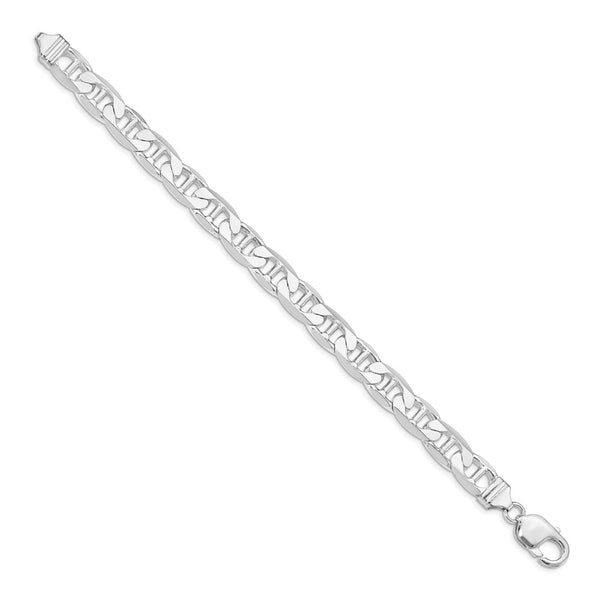 Rhodium-Plated Sterling Silver 9.5mm Flat Anchor Chain - Style GR1-1029932