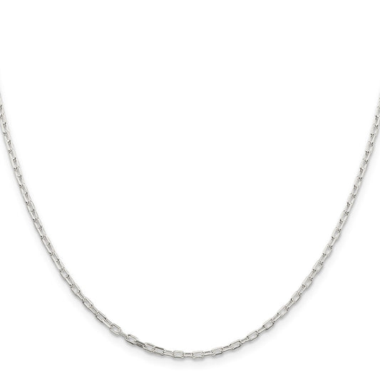 High-Quality 2.2mm Diamond-Cut Long Link Chain in Sterling Silver - Stylish Value