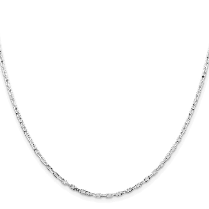 High-Quality Rhodium-Plated Sterling Silver 2.2mm Diamond-Cut Chain - Stylish Value!-2