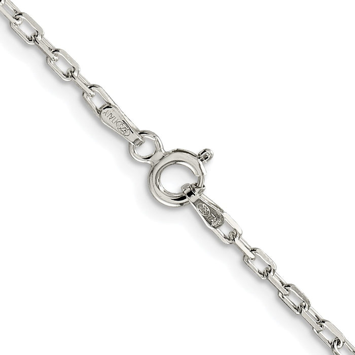 High-Quality Rhodium-Plated Sterling Silver 2.2mm Diamond-Cut Chain - Stylish Value!-3