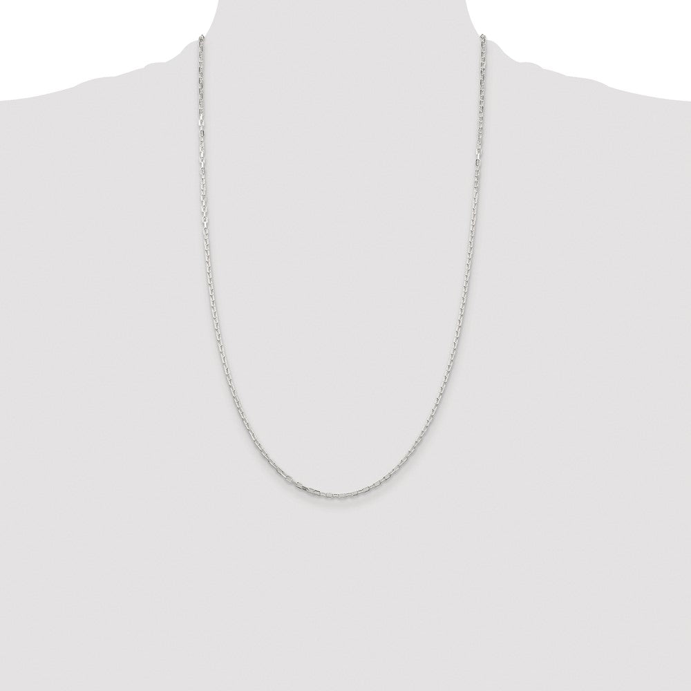 Exclusive 2.2mm Rhodium-Plated Sterling Silver Diamond-Cut Chain - Stylish Value