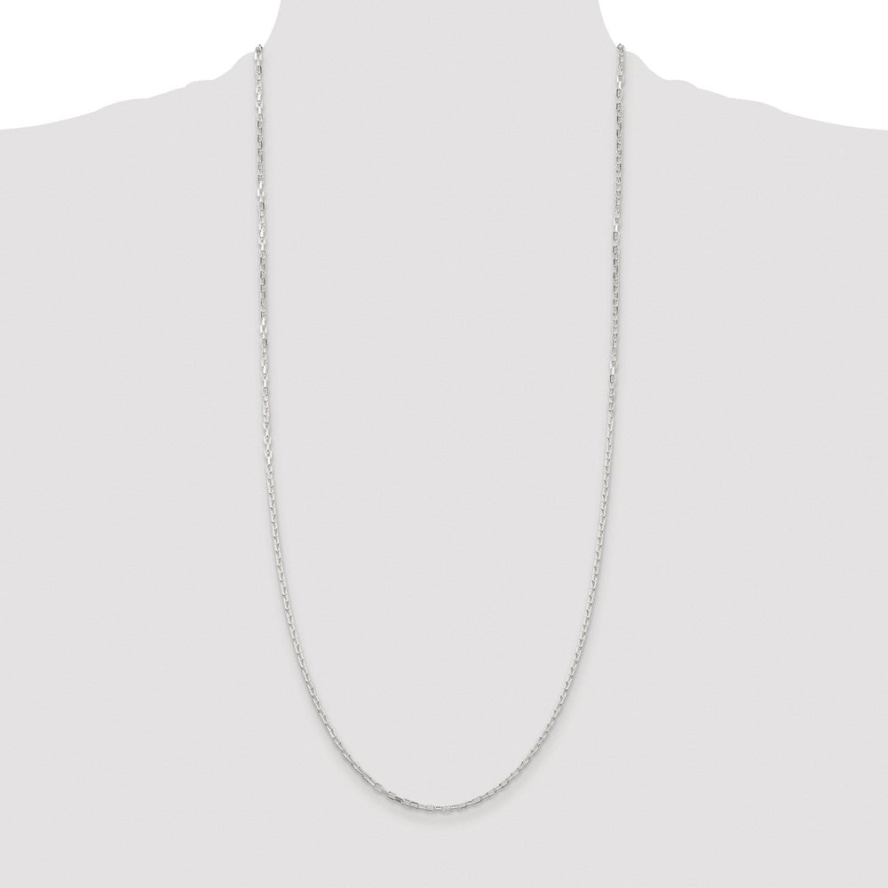 Exclusive 2.2mm Rhodium-Plated Sterling Silver Long Link Chain - Stylish Value!
