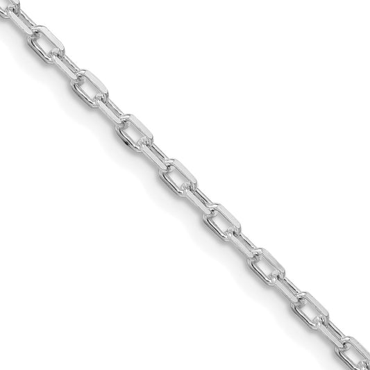 Exclusive 2.2mm Rhodium-Plated Sterling Silver Long Link Chain - Stylish Value!