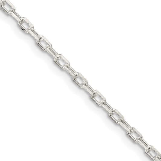 High-Quality 2.2mm Diamond-Cut Long Link Chain in Sterling Silver - Stylish Value