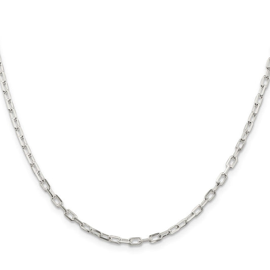 High-Quality 2.9mm Diamond-Cut Long Link Cable Chain Necklace in Sterling Silver