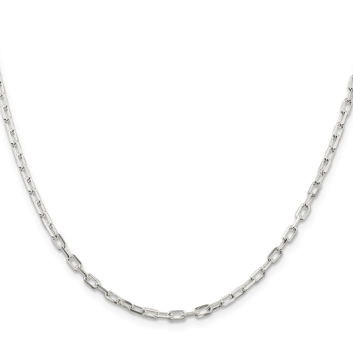 High-Quality 2.9mm Diamond-Cut Long Link Cable Chain Necklace in Sterling Silver-2
