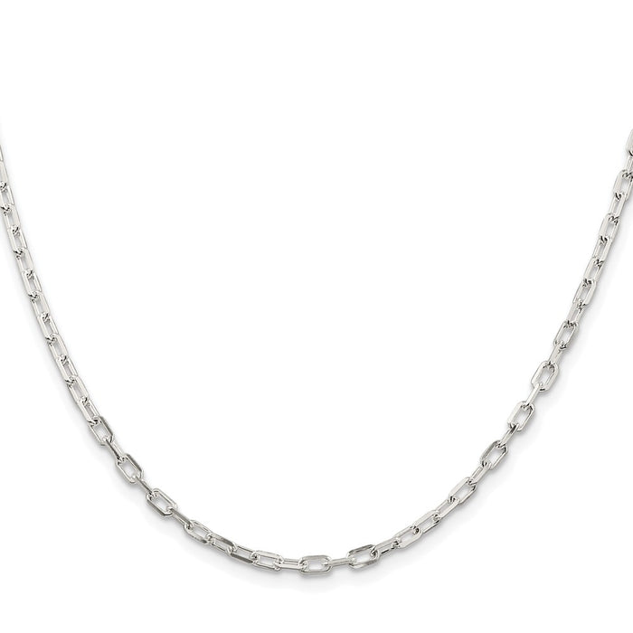 Buy Stylish 2.9mm Rhodium-Plated Sterling Silver Long Link Cable Chain-2