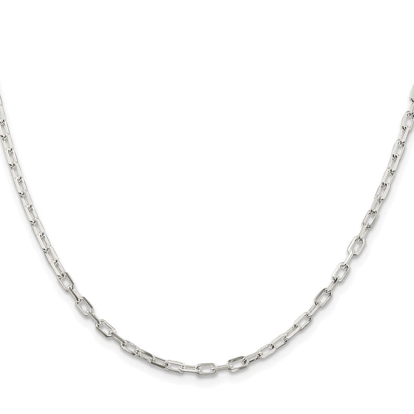 2.9mm Rhodium-Plated Sterling Silver Long Link Chain