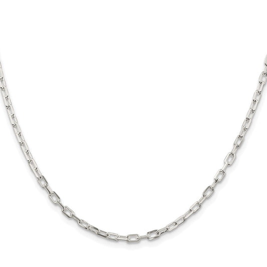 Exclusive 2.9mm Rhodium-Plated Sterling Silver Long Link Chain - Stylish Value