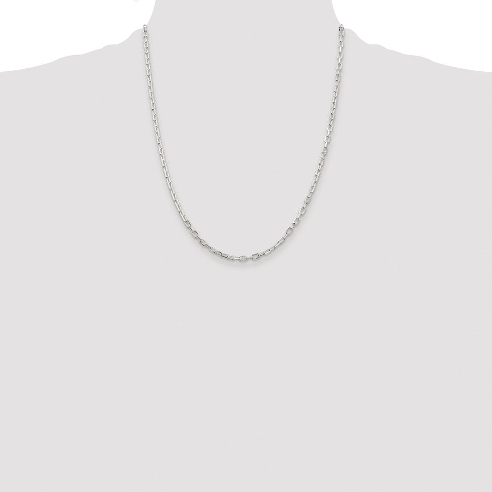 Buy Stylish 2.9mm Rhodium-Plated Sterling Silver Long Link Cable Chain