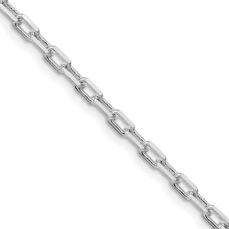 Exclusive 2.9mm Rhodium-Plated Sterling Silver Long Link Chain - Stylish Value