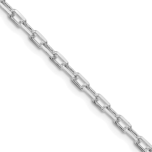 Buy Stylish 2.9mm Rhodium-Plated Sterling Silver Long Link Cable Chain