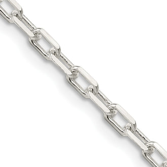 High-Quality 2.9mm Diamond-Cut Long Link Cable Chain Necklace in Sterling Silver