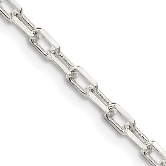 High-Quality 2.9mm Diamond-Cut Long Link Cable Chain Necklace in Sterling Silver