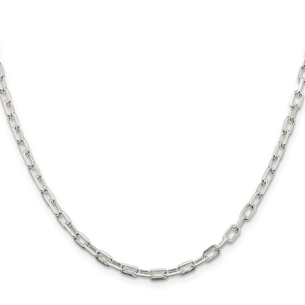 3.75mm Diamond-Cut Long Link Chain in Sterling Silver