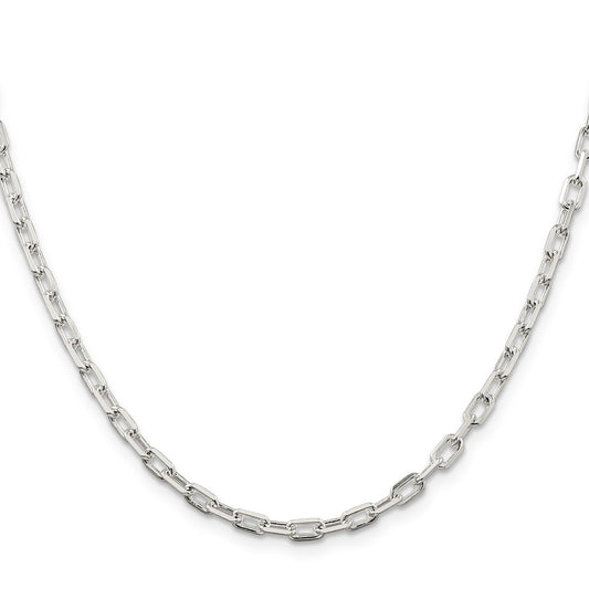 Buy Stylish 3.75mm Diamond-Cut Long Link Chain in Sterling Silver - Affordable Luxury