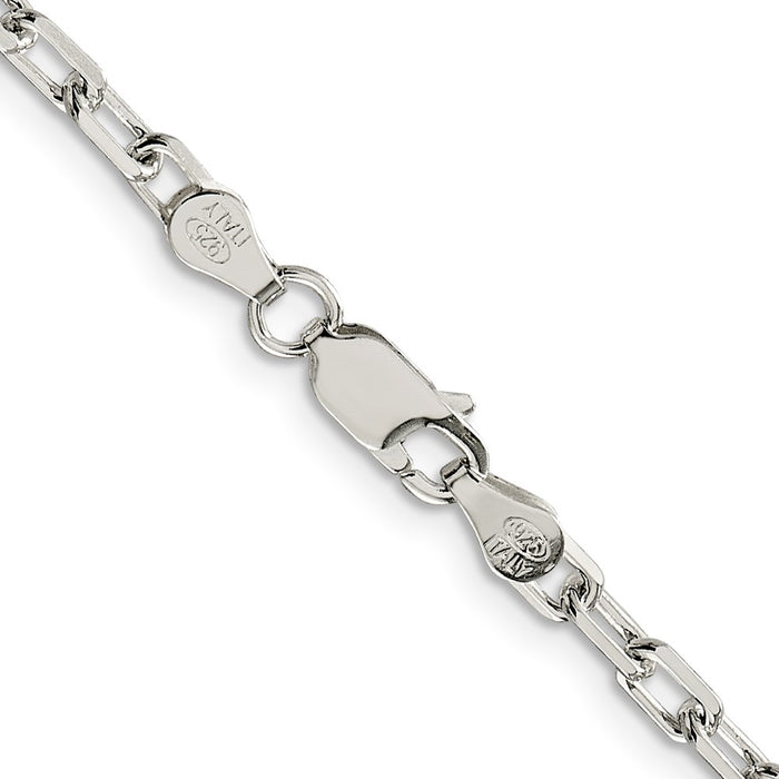 Buy Stylish 3.75mm Diamond-Cut Long Link Chain in Sterling Silver - Affordable Luxury-3