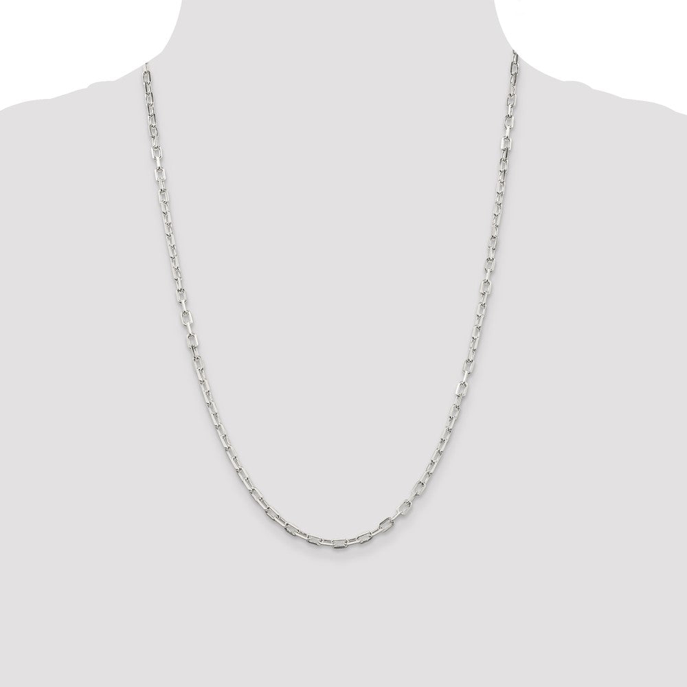 Buy Stylish 3.75mm Diamond-Cut Long Link Chain in Sterling Silver - Affordable Luxury