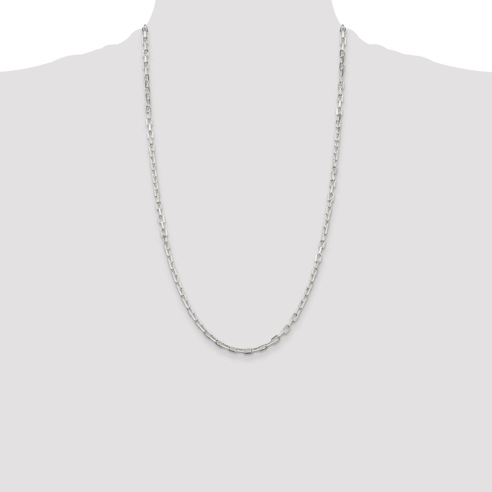 Buy Stylish 3.75mm Diamond-Cut Long Link Chain in Sterling Silver - Affordable Luxury
