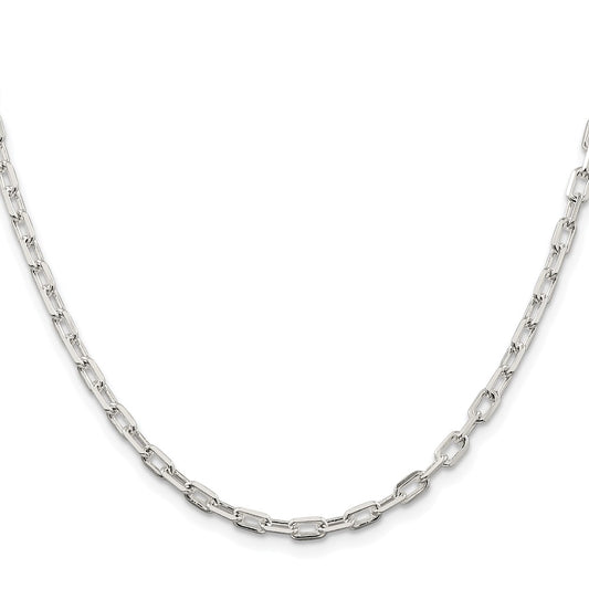 Exclusive Rhodium-Plated Sterling Silver 3.75mm Diamond-Cut Chain - Stylish Value!