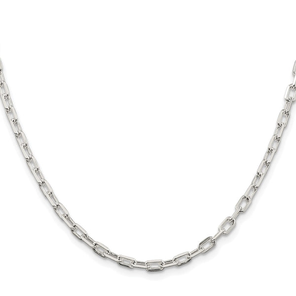 Rhodium-Plated Sterling Silver 3.75mm Diamond-Cut Chain