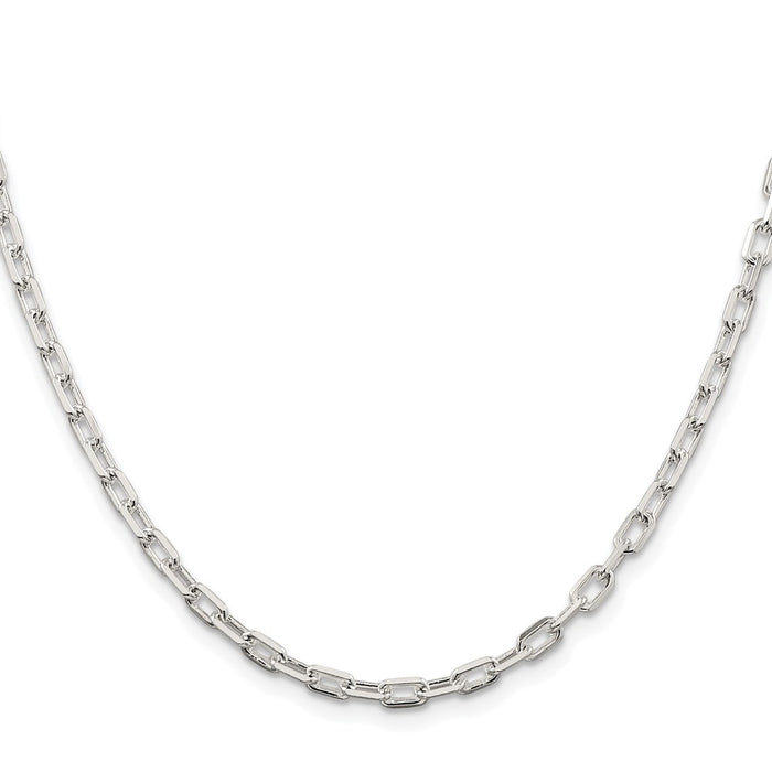 Exclusive Rhodium-Plated Sterling Silver 3.75mm Diamond-Cut Chain - Stylish Value!-2