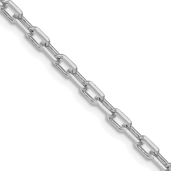 Rhodium-Plated Sterling Silver 3.75mm Diamond-Cut Chain