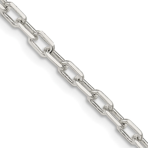 3.75mm Diamond-Cut Long Link Chain in Sterling Silver