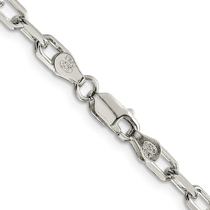 Exclusive 4.5mm Diamond-Cut Long Link Chain in Sterling Silver - Stylish Value!-3