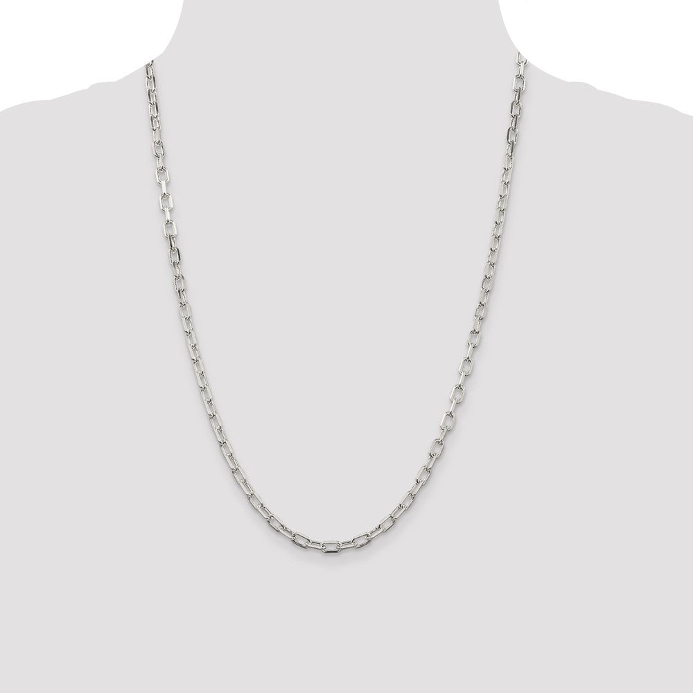 Buy Stylish 4.5mm Diamond-Cut Long Link Chain in Sterling Silver - Luxury Value