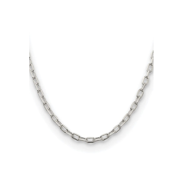 4.5mm Diamond-Cut Long Link Cable Chain in Rhodium-Plated Silver