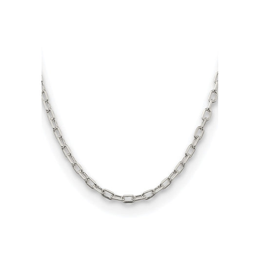 Buy Stylish 4.5mm Diamond-Cut Long Link Cable Chain in Rhodium-Plated Silver