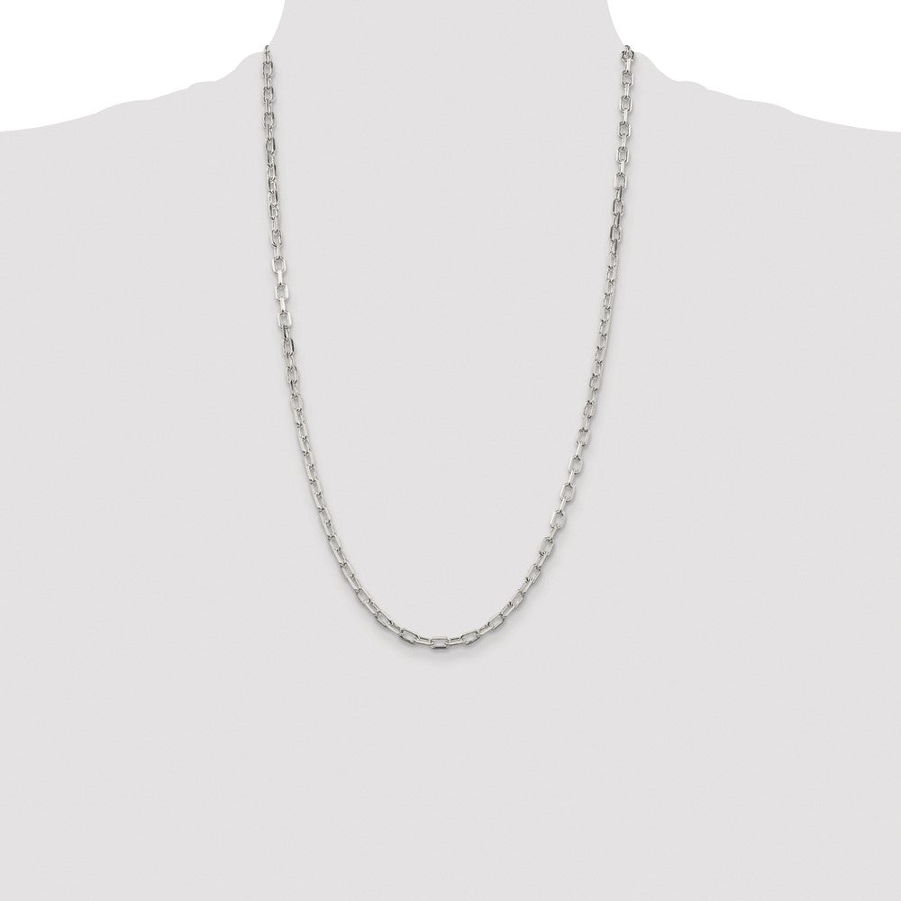 Buy Stylish Rhodium-Plated Sterling Silver 4.5mm Diamond-Cut Chain - Affordable Elegance