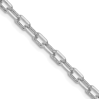 Buy Stylish 4.5mm Diamond-Cut Long Link Cable Chain in Rhodium-Plated Silver