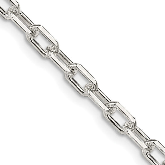 Buy Stylish 4.5mm Diamond-Cut Long Link Chain in Sterling Silver - Luxury Value