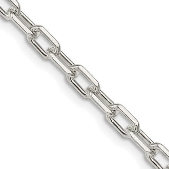 Exclusive 4.5mm Diamond-Cut Long Link Chain in Sterling Silver - Stylish Value!