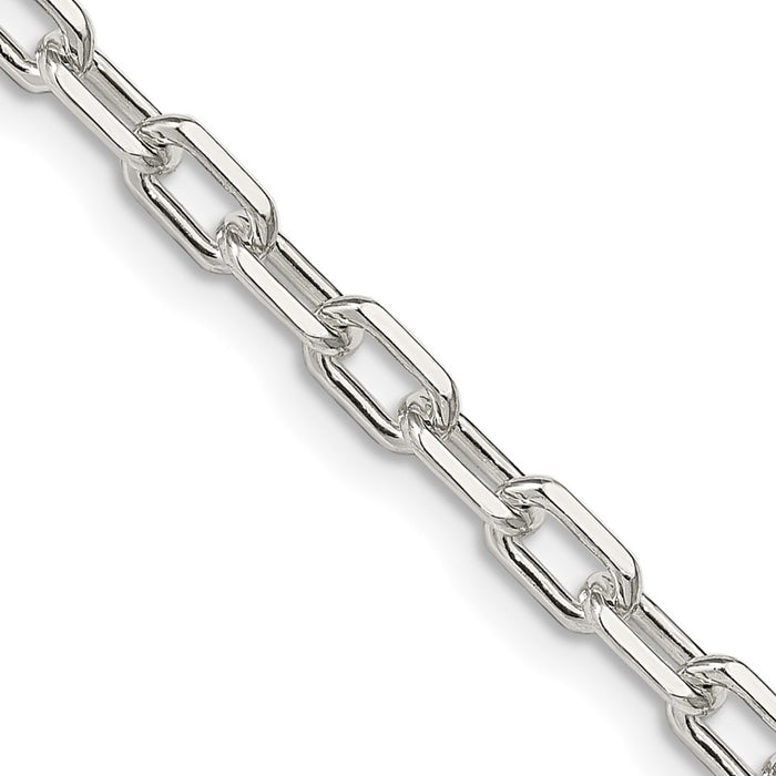 Exclusive 4.5mm Diamond-Cut Long Link Chain in Sterling Silver - Stylish Value!-1