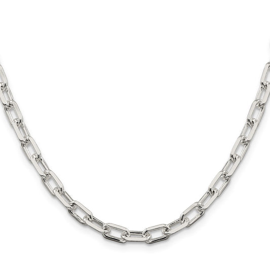 Buy Stylish 5.75mm Diamond-Cut Sterling Silver Long Link Chain Necklace