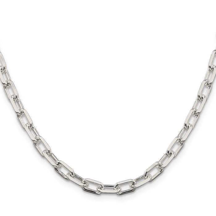 Buy Stylish 5.75mm Diamond-Cut Sterling Silver Long Link Chain Necklace-2