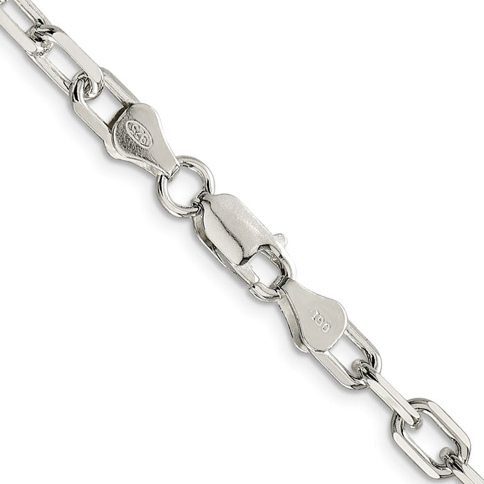 Buy Stylish 5.75mm Diamond-Cut Sterling Silver Long Link Chain Necklace-3
