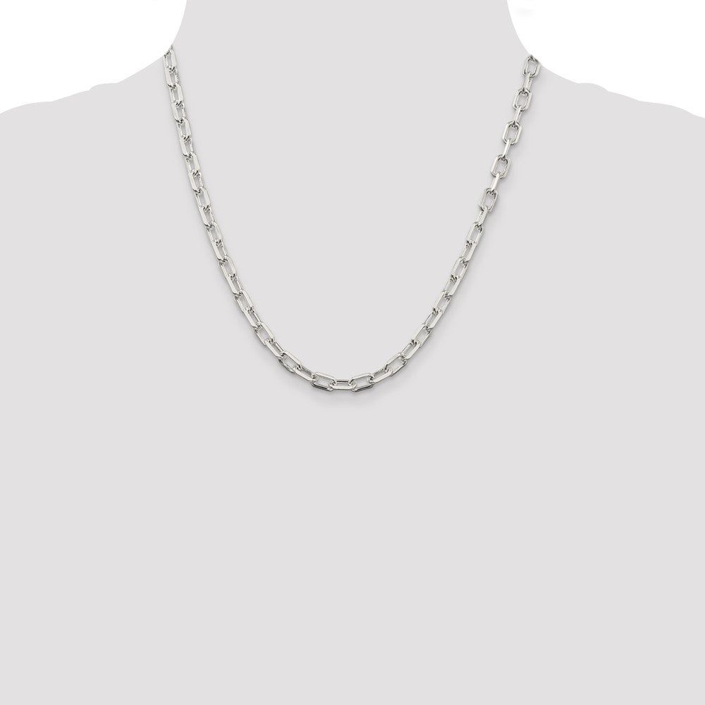 Buy Stylish 5.75mm Diamond-Cut Sterling Silver Long Link Chain Necklace